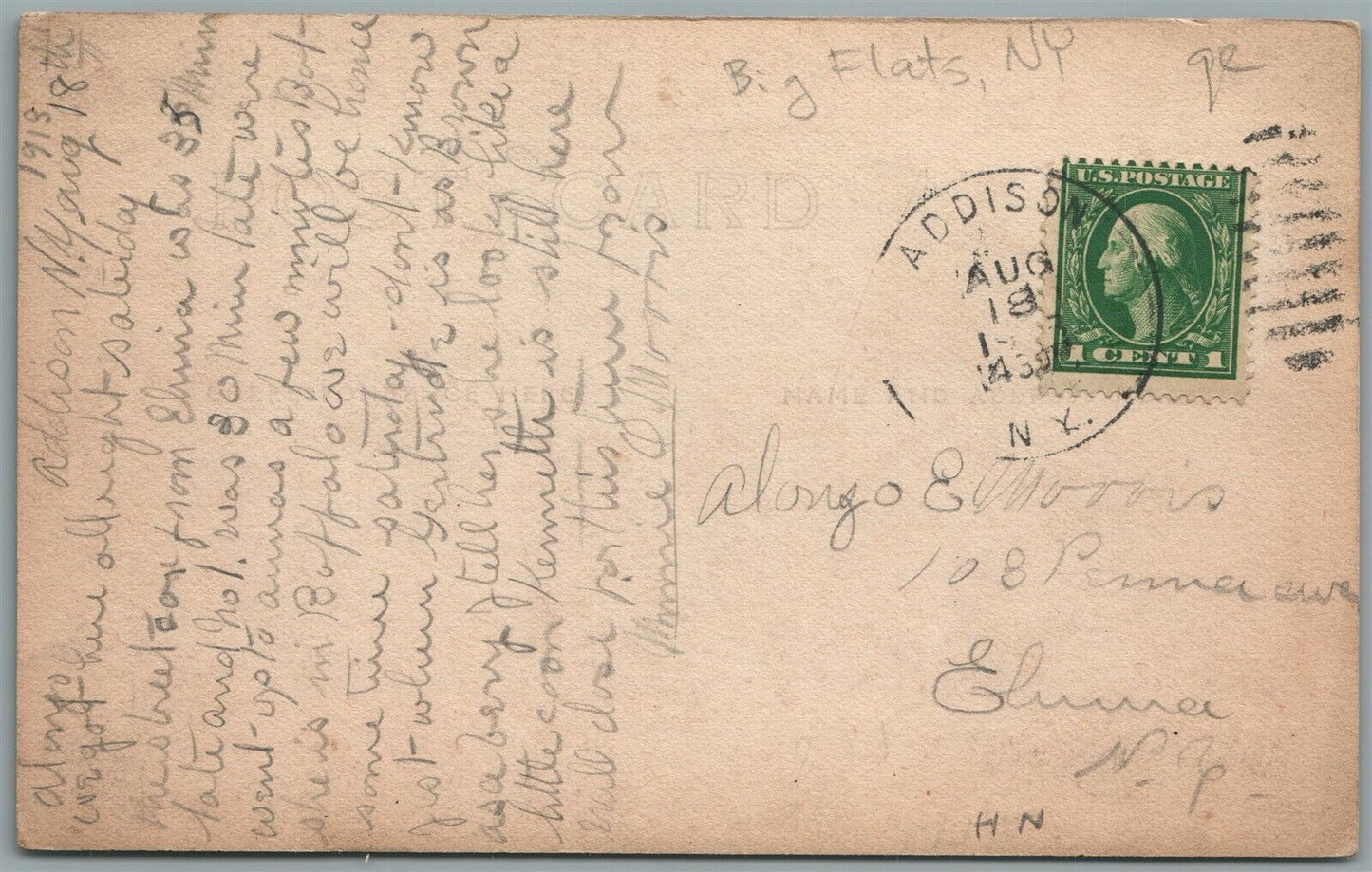 BIG FLATS NY CANAL STREET ANTIQUE REAL PHOTO POSTCARD RPPC