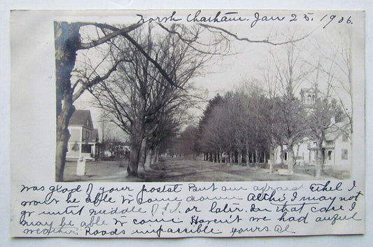 NORTH CHATHAM N.Y ROUTE 203 .RPPC ANTIQUE 1906 REAL PHOTO POSTCARD STREET SCENE