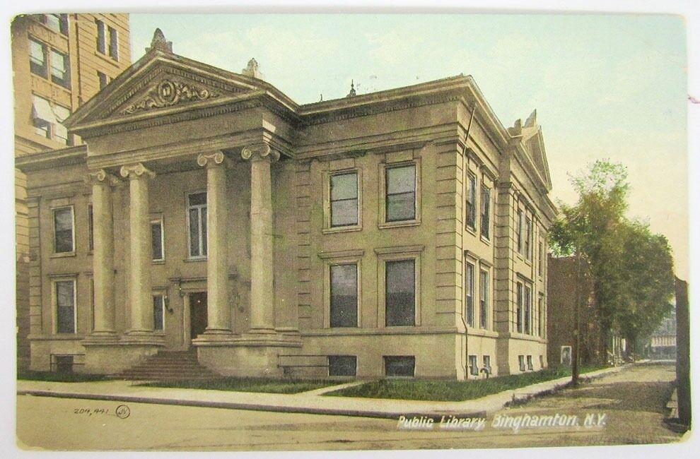 ANTIQUE 1910 POSTCARD PUBLIC LIBRARY BINGHAMTON N.Y.