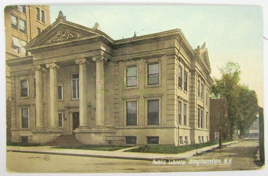 ANTIQUE 1910 POSTCARD PUBLIC LIBRARY BINGHAMTON N.Y.