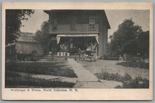 NORTH COHOCTON NY WOLFANGER & PIERCE ANTIQUE POSTCARD