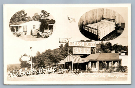 HELENWOOD TN GLASS HOUSE CABINS HOTEL VINTAGE REAL PHOTO POSTCARD RPPC