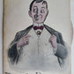 MAN w/ SPINNING CHANGING FACES ANTIQUE POSTCARD 1906