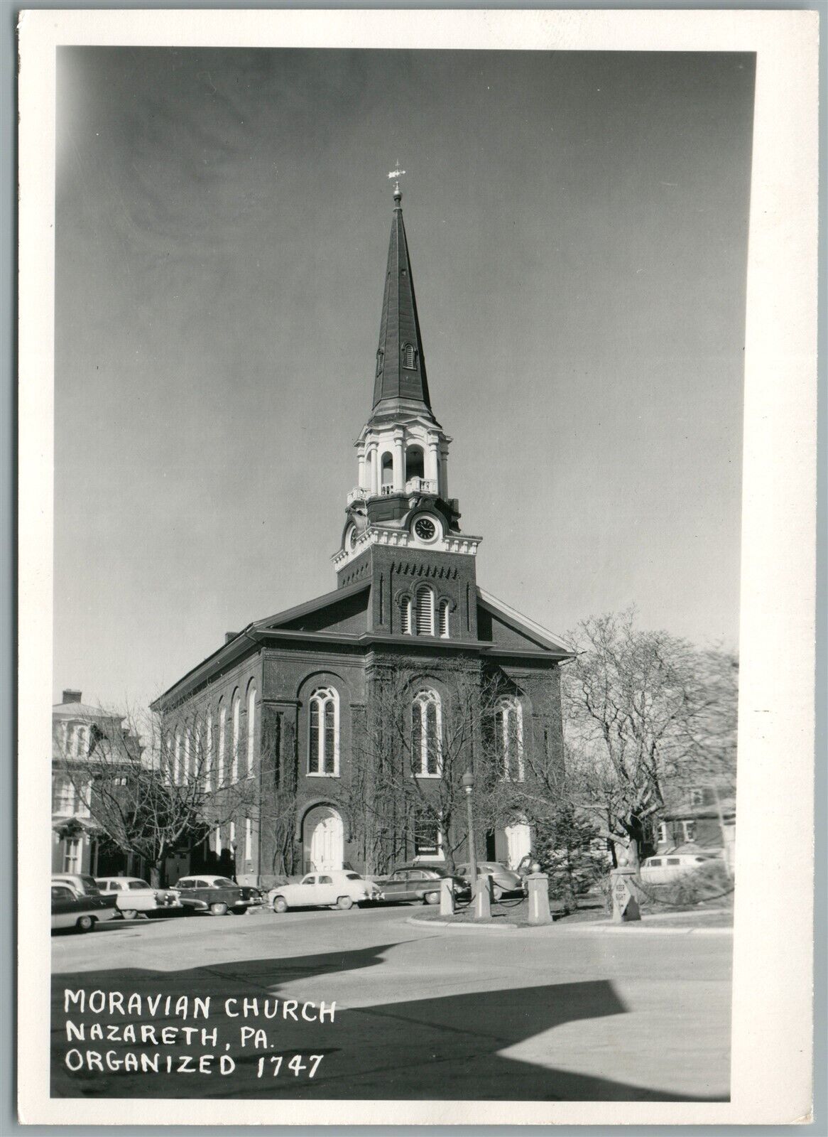 NAZARETH PA MORAVIAN CHURCH VINTAGE REAL PHOTO POSTCARD RPPC