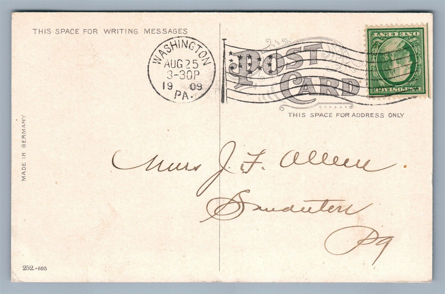 WASHINGTON PA SOUTH MAIN STREET BUSINESS CENTER ANTIQUE POSTCARD