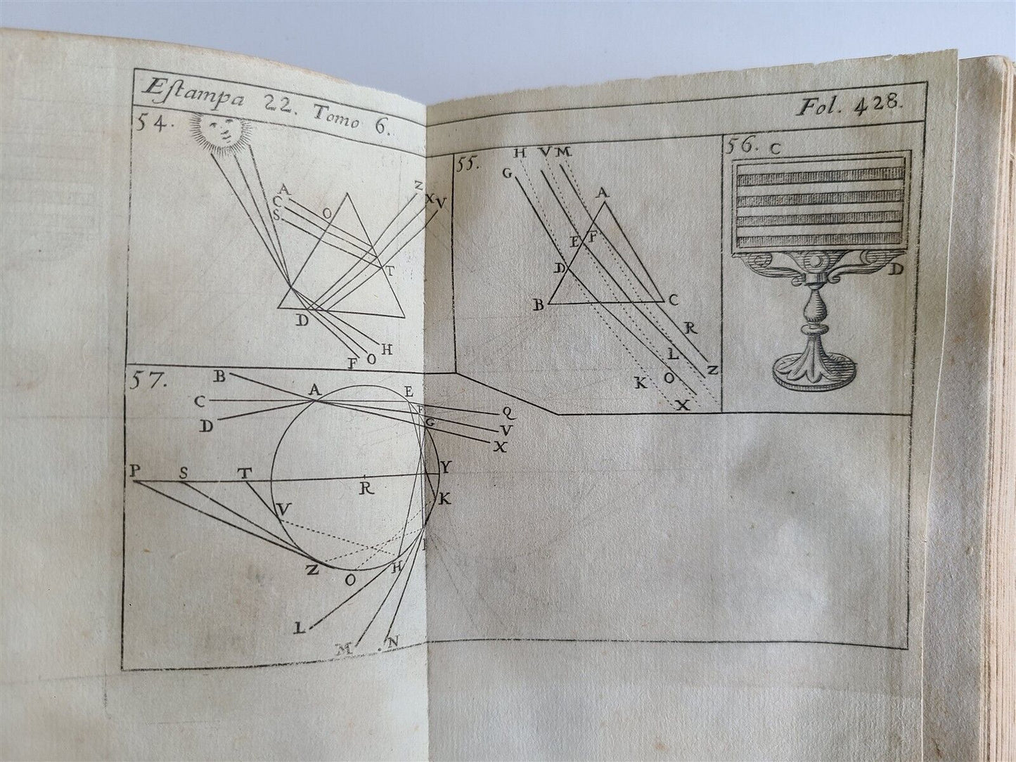 1727 MATHEMATICS in SPANISH Compendio mathematico antique METHEOROS OPTICA