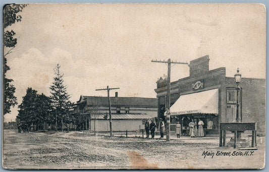 SCIO NY MAIN STREET ANTIQUE POSTCARD