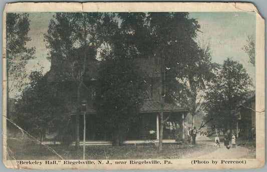 RIEGELSVILLE NJ BERKELEY HALL ANTIQUE POSTCARD