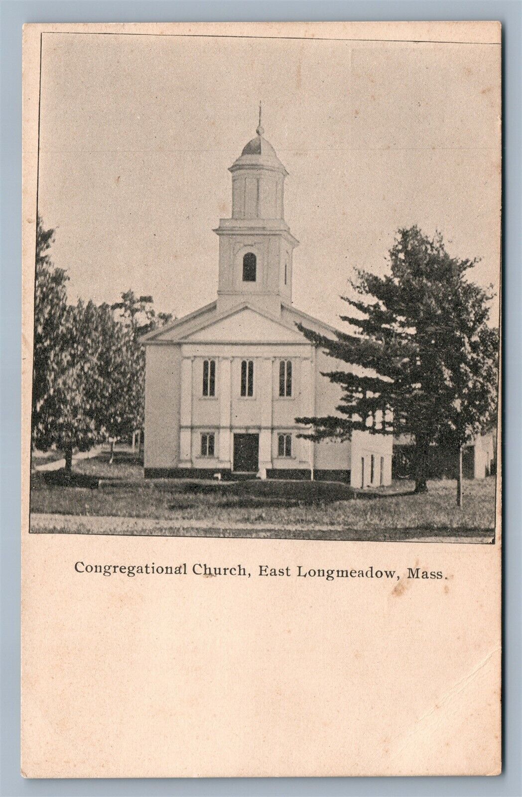 EAST LONGMEADOW MA CONGREGATIONAL CHURCH ANTIQUE POSTCARD