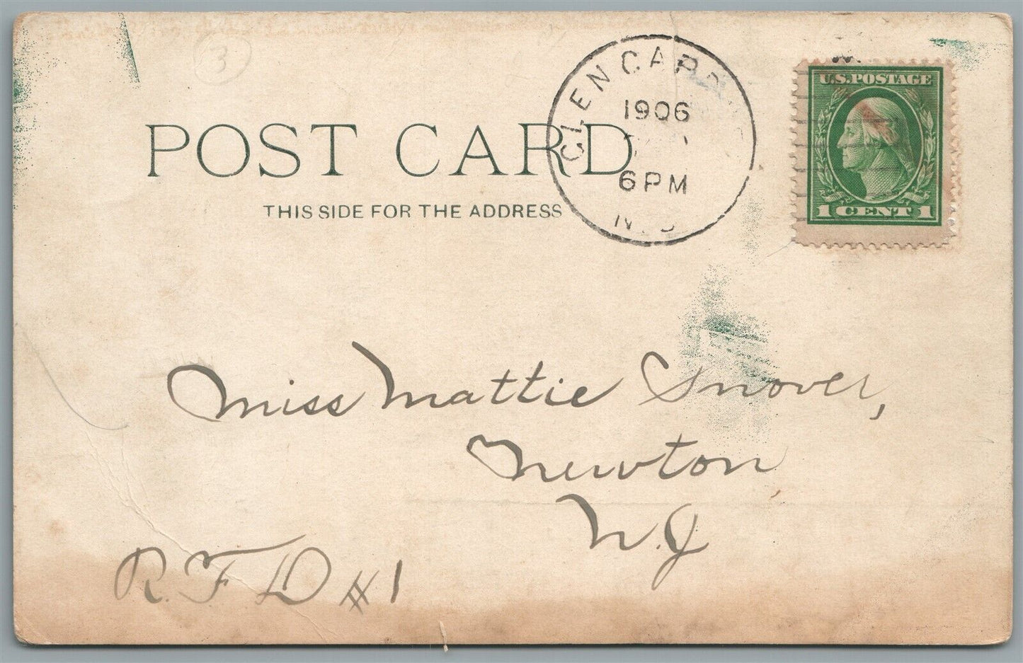 GLEN GARDNER NJ MAIN STREET AND HOTEL ANTIQUE POSTCARD