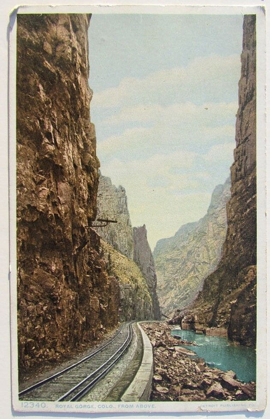 VINTAGE POSTCARD ROYAL GORGE COLORADO train railway railroad