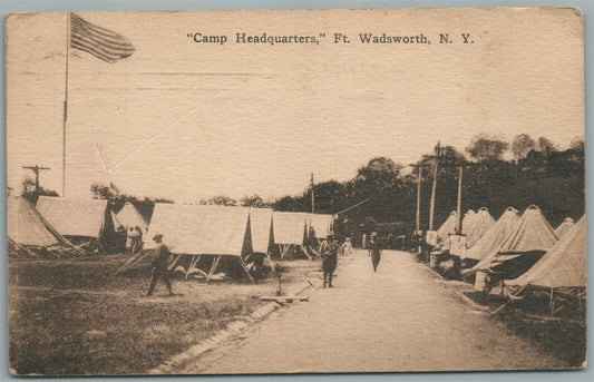 FT. WADSWORTH NY CAMP HEADQUARTERS ANTIQUE POSTCARD