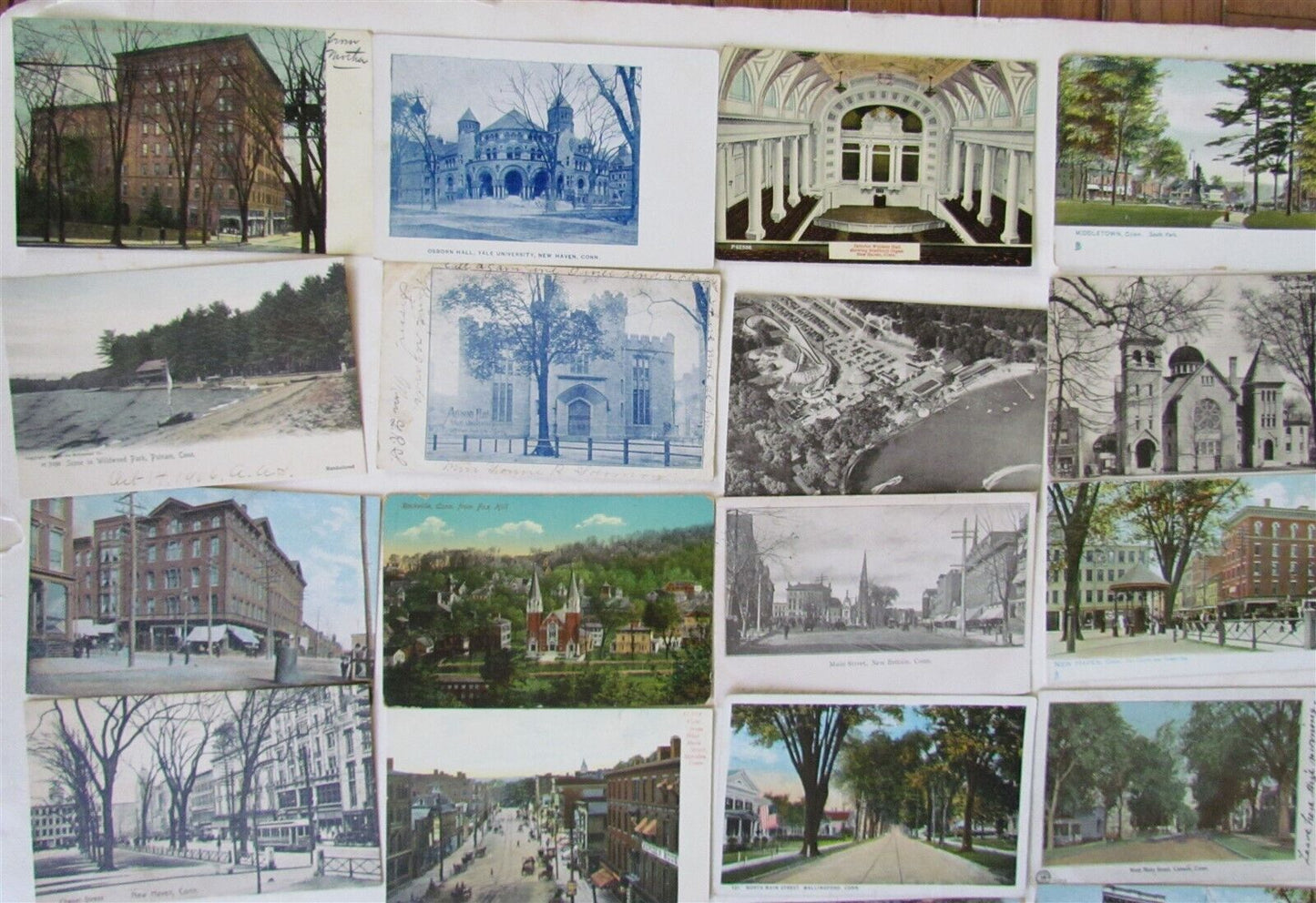 CONNECTICUT lot of 47 CT ANTIQUE POSTCARDS