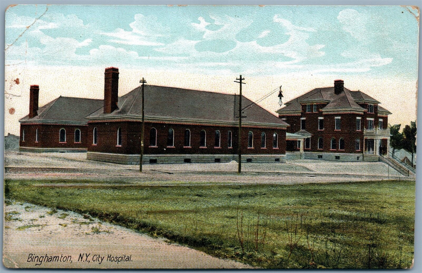 BINGHAMPTON NY CITY HOSPITAL ANTIQUE POSTCARD