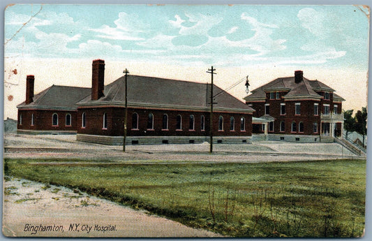 BINGHAMPTON NY CITY HOSPITAL ANTIQUE POSTCARD
