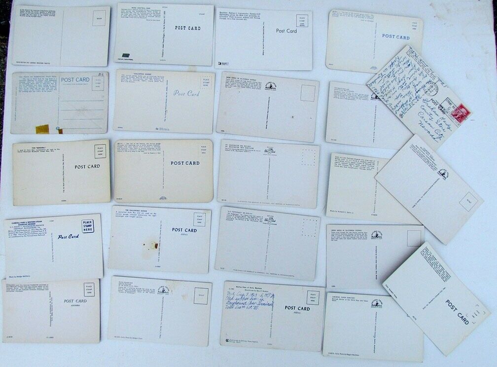 LOT OF 23 VINTAGE POSTCARDS train railway railroad