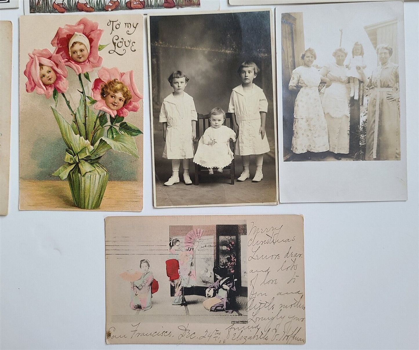 lot of 17 ANTIQUE POSTCARDS & RPPC 3 FEMALES