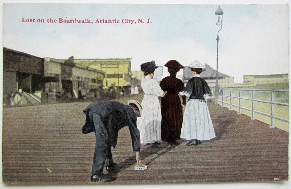 BOARDWALK ATLANTIC CITY NJ ANTIQUE POSTCARD