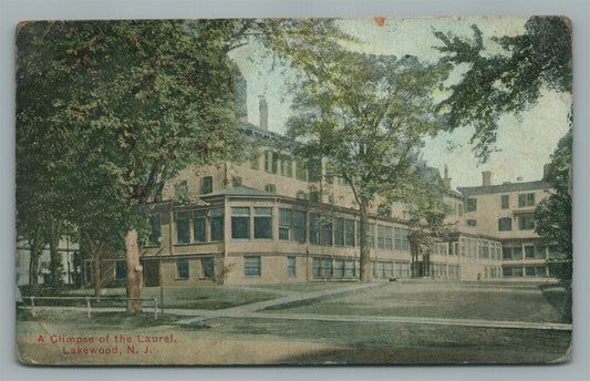 LAKEWOOOD NJ GLIMPSE OF THE LAUREL ANTIQUE POSTCARD