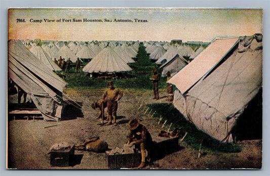 SAN ANTONIO TX FORT SAM HOUSTON CAMP VIEW ANTIQUE POSTCARD