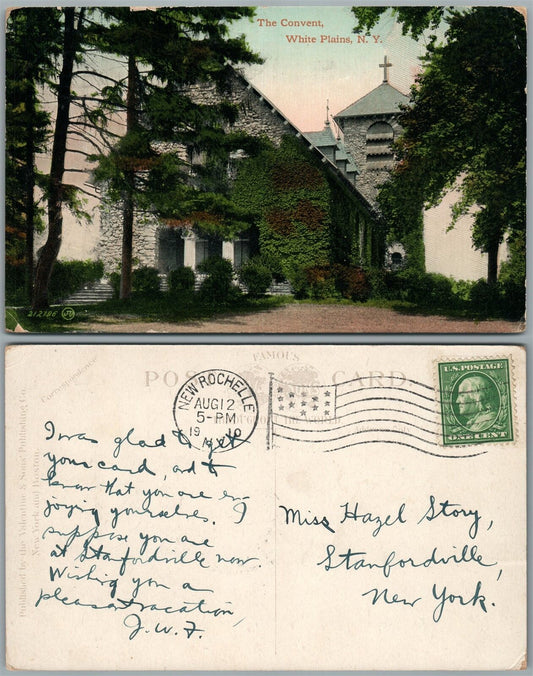 WHITE PLAINS N.Y. THE CONVENT 1910 ANTIQUE POSTCARD