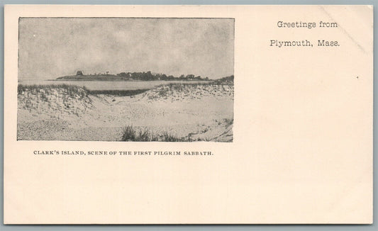 PLYMOUTH MA CLARK'S ISLAND ANTIQUE POSTCARD PRIVATE MAILING CARD