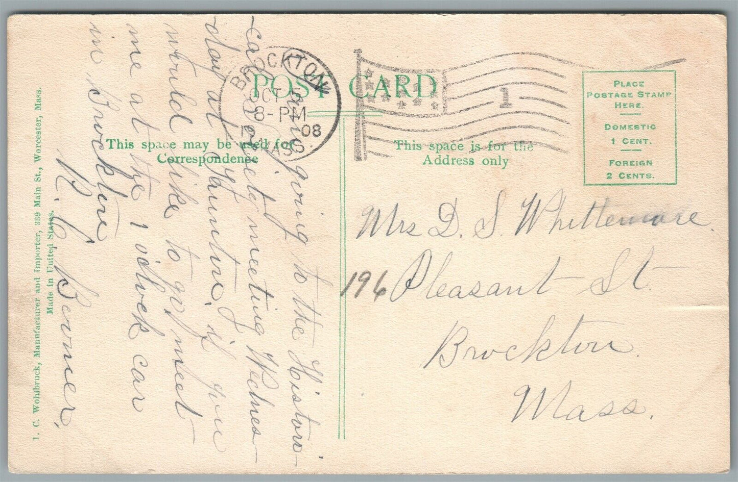 STURBRIDGE MA PUBLIC BUILDINGS ANTIQUE POSTCARD