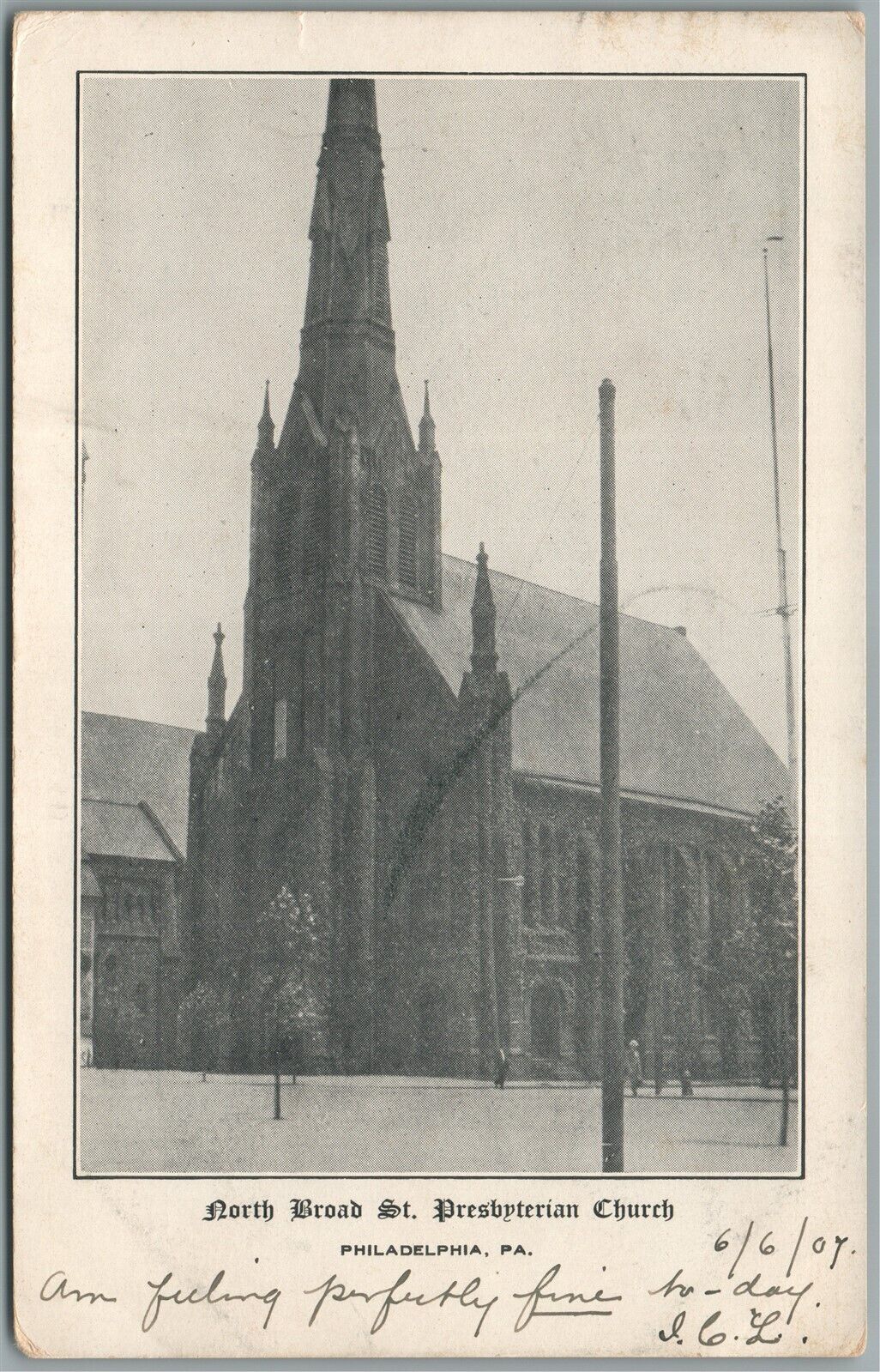 PHILADELPHIA PA PRESBYTERIAN CHURCH ANTIQUE POSTCARD