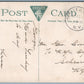 WHITEHALL NY WILLIAMS STREET 1908 ANTIQUE POSTCARD w/ CORK CANCEL