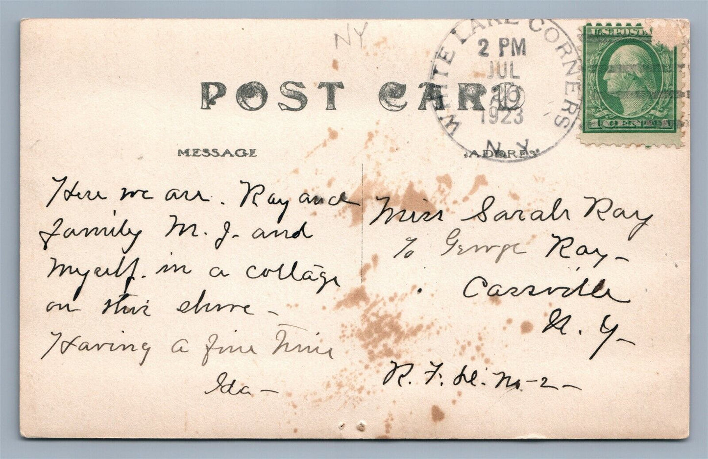 LONG LAKE NY SHORE COTTAGES ANTIQUE REAL PHOTO POSTCARD RPPC