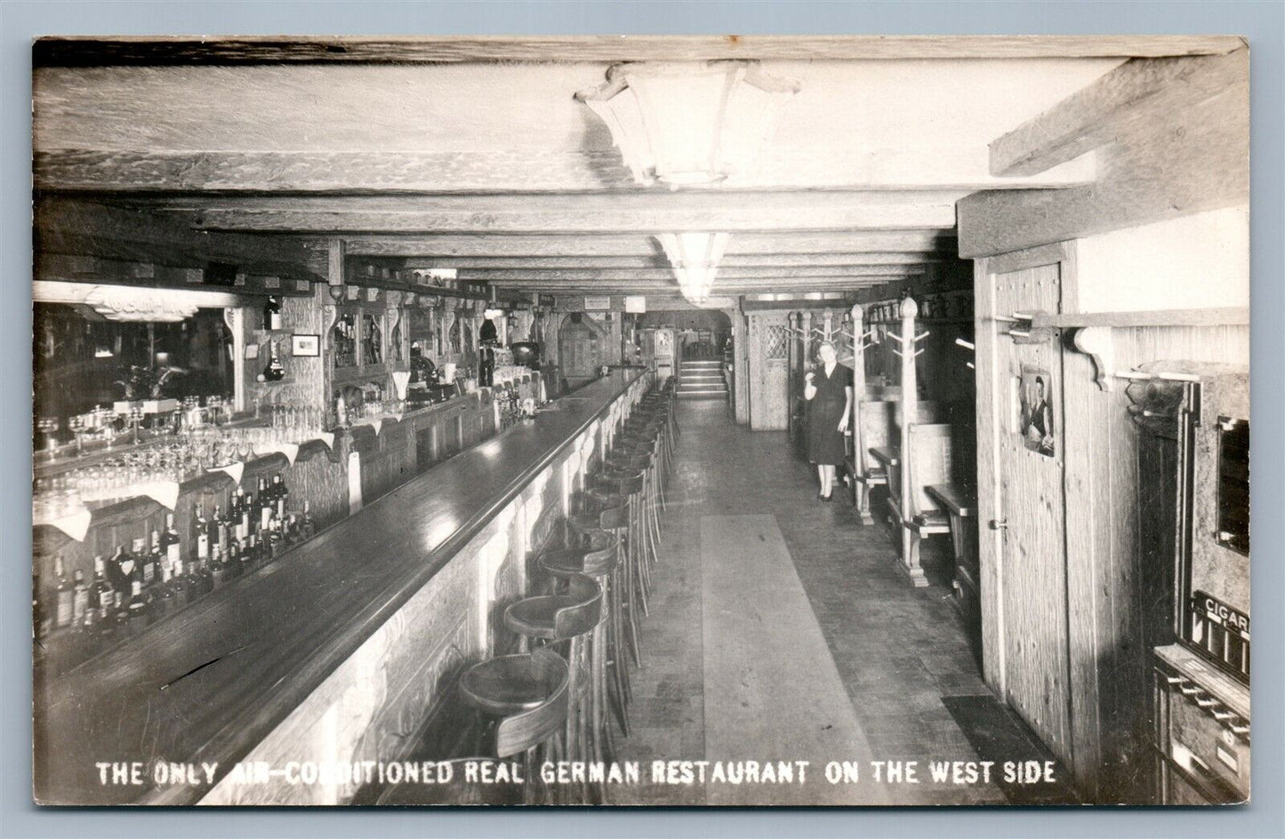 NEW YORK CITY AL MULLER'S RESTAURANT & GRILL VINTAGE REAL PHOTO POSTCARD RPPC