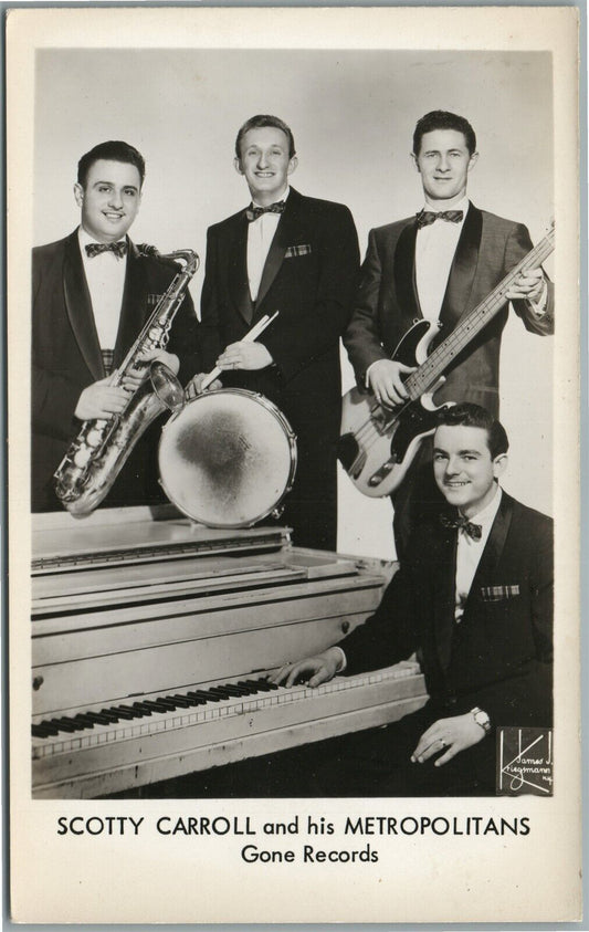 SCOTTY CARROL & HIS METROPOLITANS MUSIC BAND VINTAGE REAL PHOTO POSTCARD RPPC