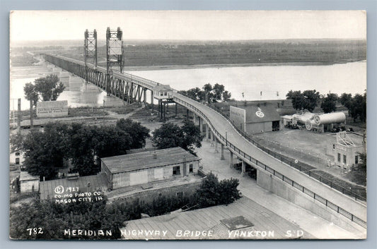 YANKTON SD MERIDIAN HIGHWAY BRIDGE VINTAGE REAL PHOTO POSTCARD RPPC