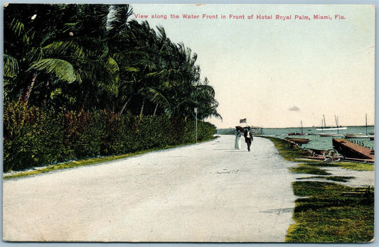 MIAMI FL FRONT OF HOTEL ROYAL PALM ANTIQUE POSTCARD