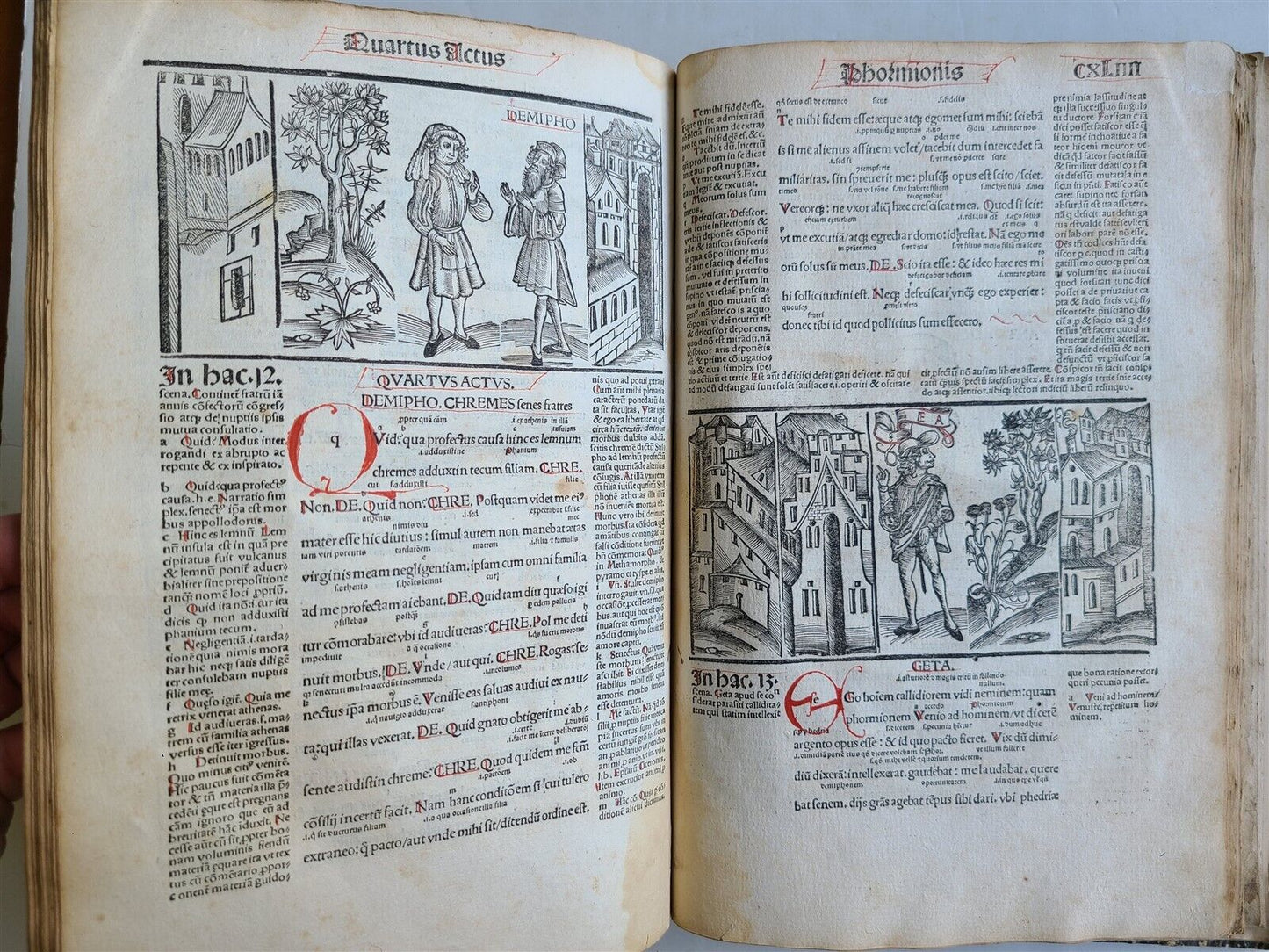 1499 INCUNABULA FULLY ILLUSTRATED COMEDY by TERENCE antique RARE INCUNABLE