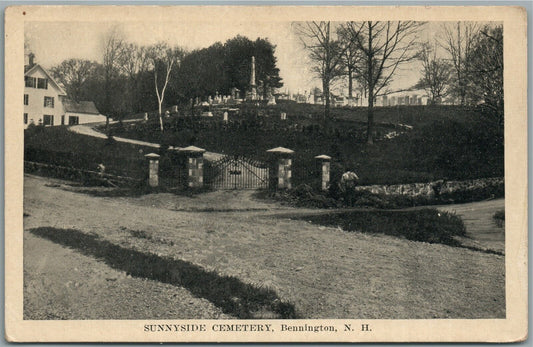 BENNINGTON NH SUNNYSIDE CEMETERY ANTIQUE POSTCARD