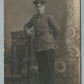 1917 WWI ERA GERMAN SOLDIER w/ DAGGER ANTIQUE REAL PHOTO POSTCARD RPPC