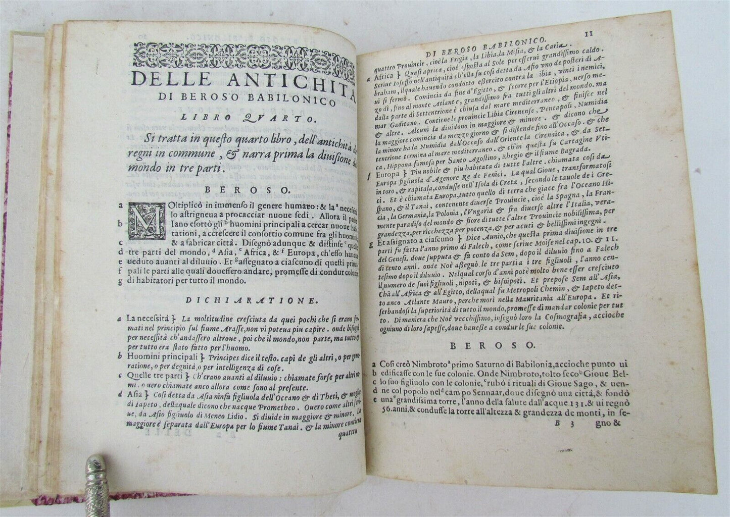 1583 LE ANTICHITA by Berosus the Chaldean antique book 16th CENTURY vellum bound