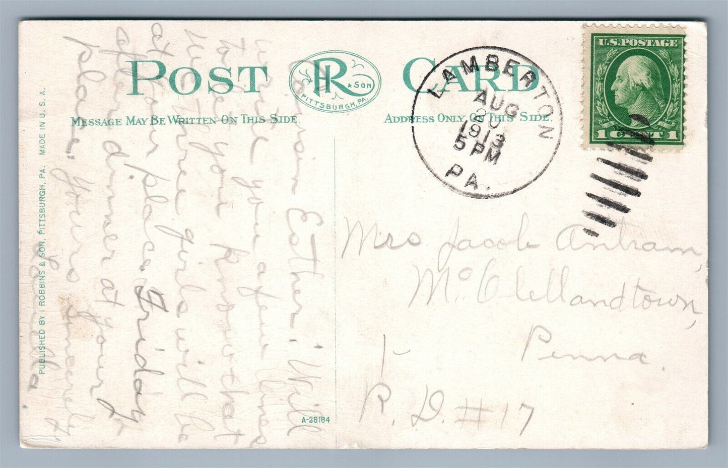 MASONTOWN PA PUBLIC SCHOOL ANTIQUE POSTCARD