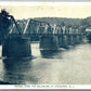 STOCKTON NJ BRIDGE OVER DELAWARE 1954 VINTAGE POSTCARD