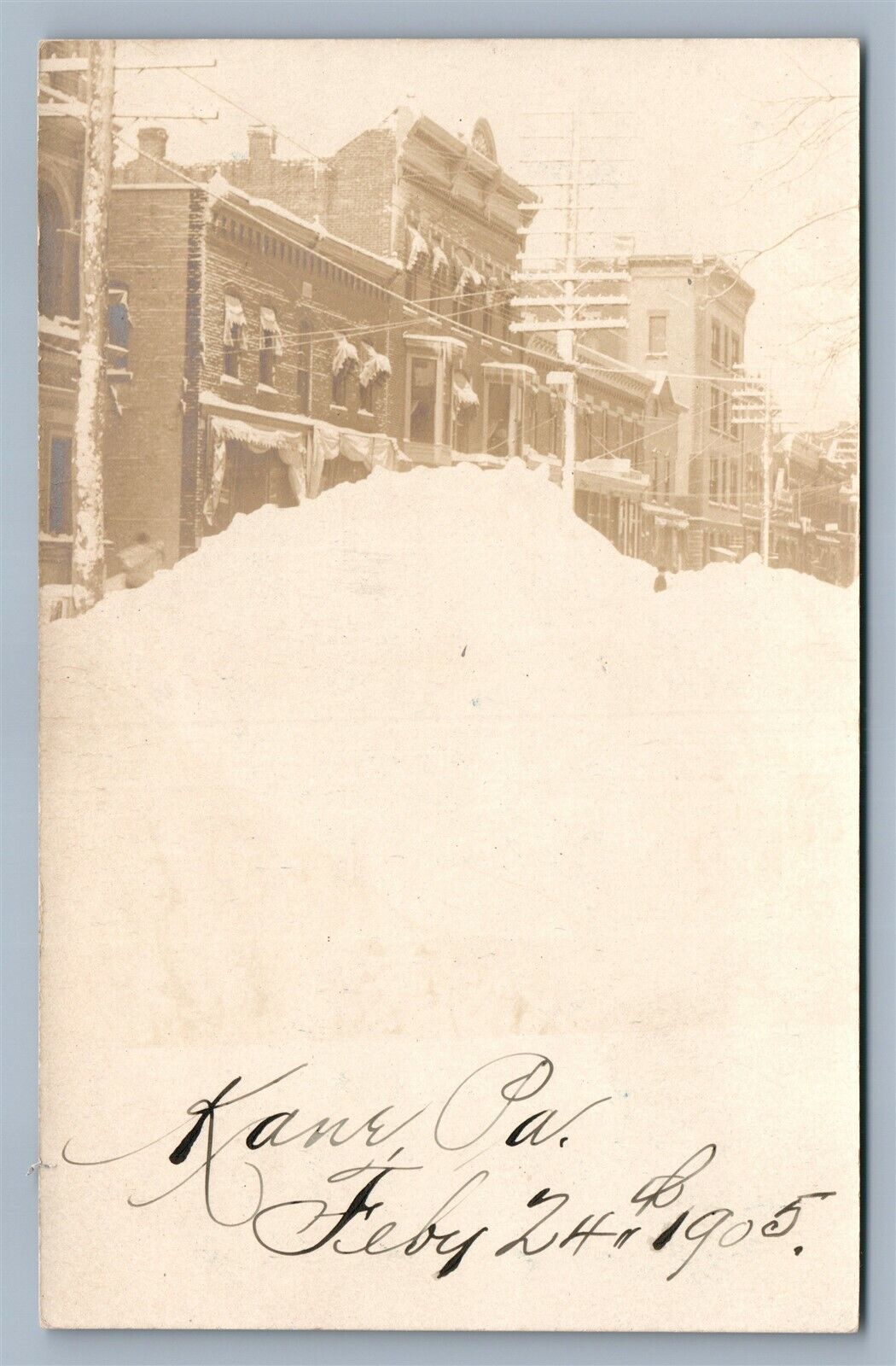 KANE PA WINTER SCENE ANTIQUE REAL PHOTO POSTCARD RPPC