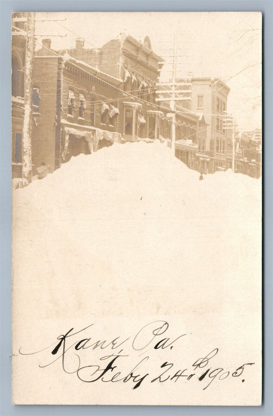 KANE PA WINTER SCENE ANTIQUE REAL PHOTO POSTCARD RPPC