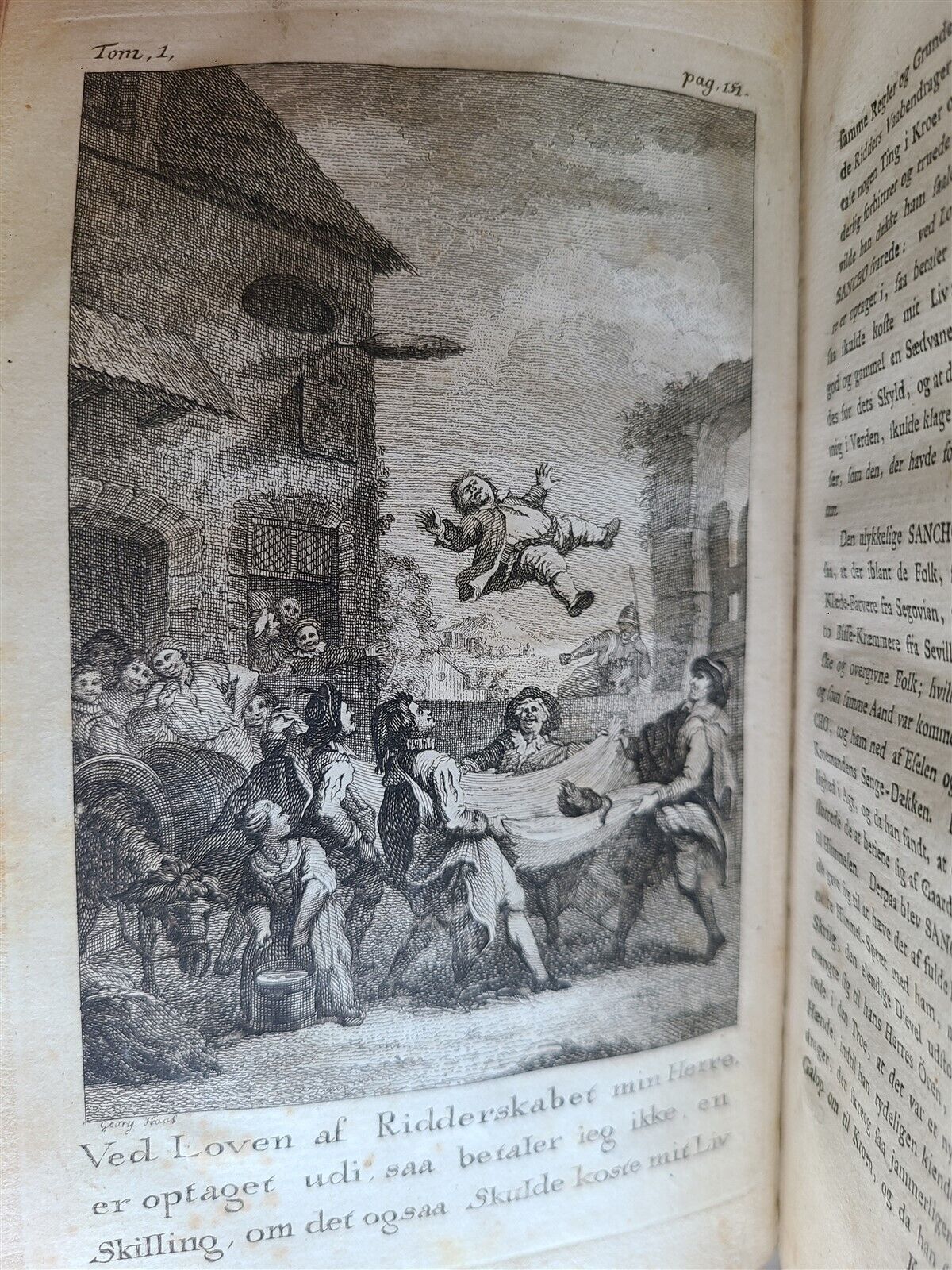 1776-77 4 vols DON QUIXOTE by CERVANTES 1st DANISH ED. antique ILLUSTRATED RARE