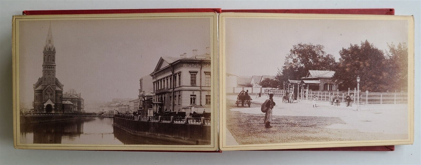 1880s RUSSIAN PHOTO BOOK antique SOUVENIR de ST. PETERSBOURG 24 CABINET PHOTOS