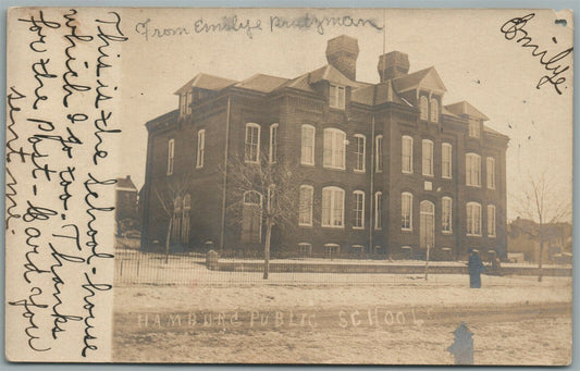 HAMBURG PA PUBLIC SCHOOL ANTIQUE REAL PHOTO POSTCARD RPPC