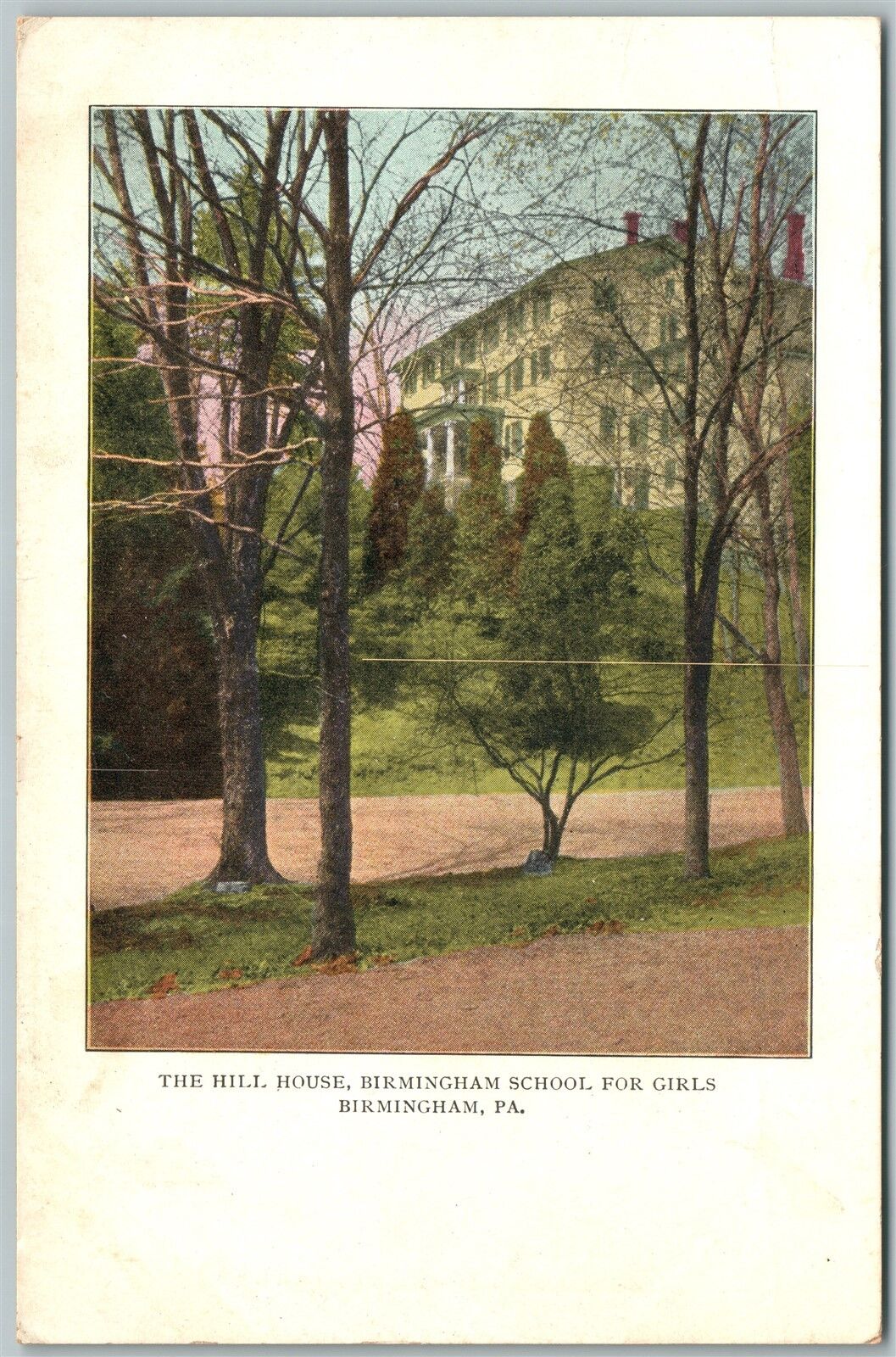 BIRMINGHAM PA SCHOOL FOR GIRLS HILL HOUSE ANTIQUE POSTCARD