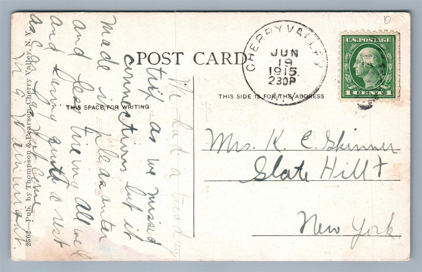 CHERRY VALLEY NY HIGH SCHOOL ANTIQUE POSTCARD