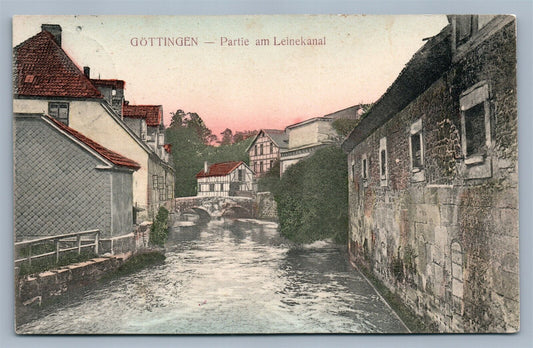 GOTTINGEN GERMANY PARTIE AM LEINEKANAL ANTIQUE POSTCARD