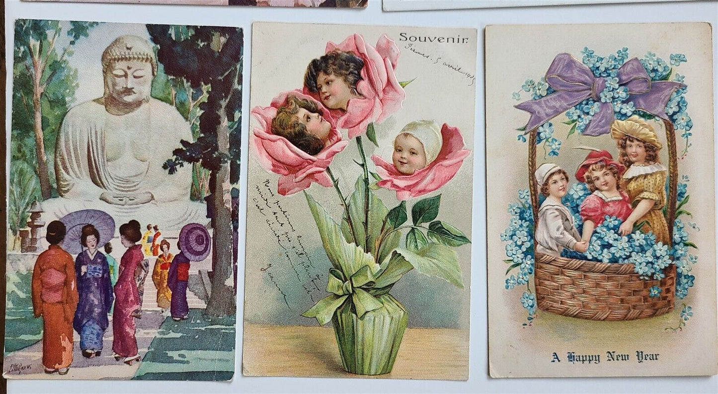 lot of 17 ANTIQUE POSTCARDS & RPPC 3 FEMALES