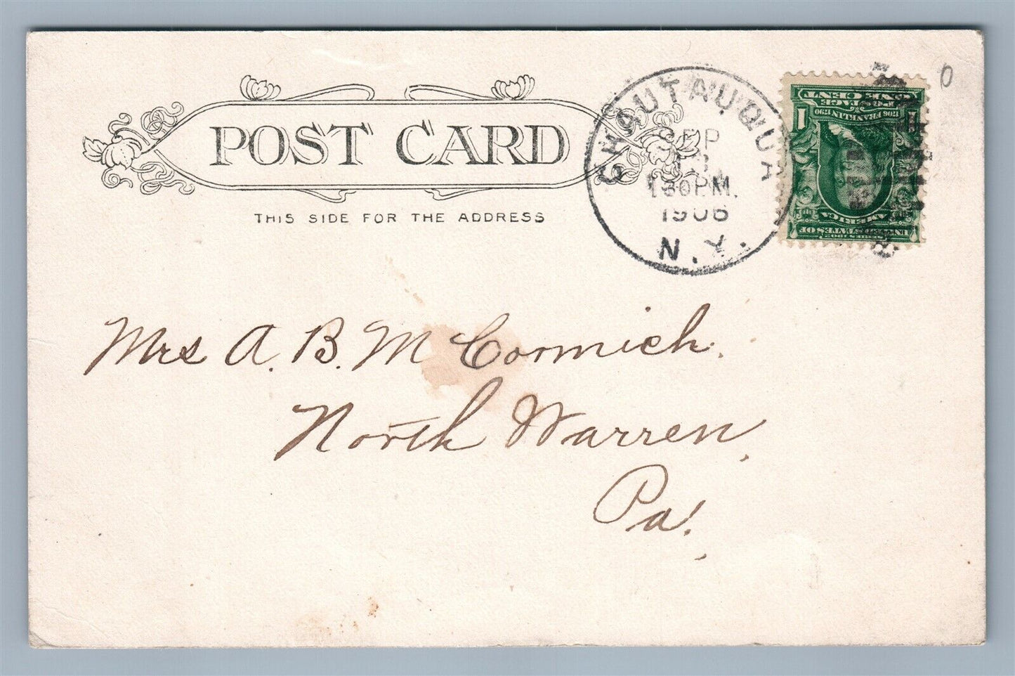 JAMESTOWN NY YMCA BUILDING ANTIQUE POSTCARD